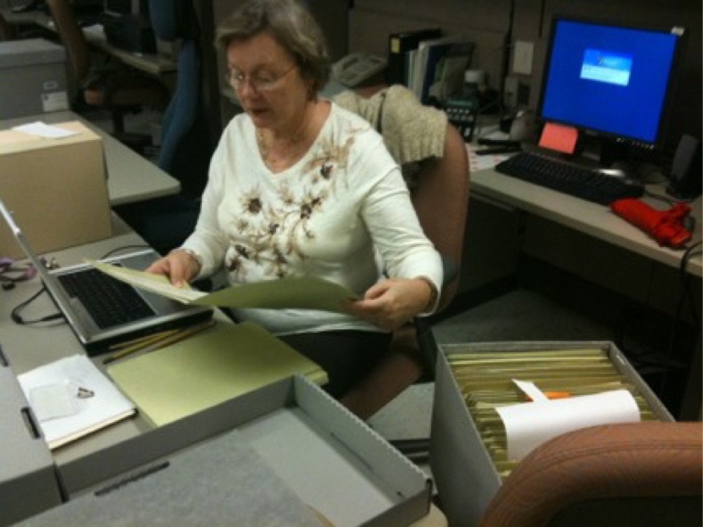 Catherine Rakow at work at NLM